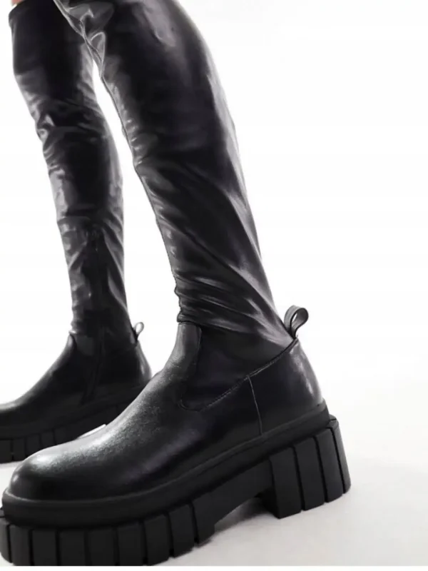 بوت بلند مشکی زیپ‌دار ASOS DESIGN - Image 3