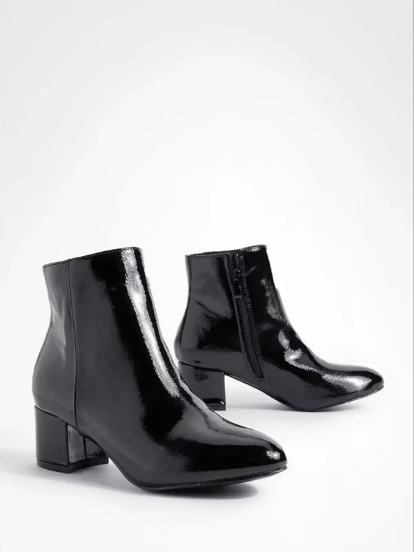 نیم‌بوت پاشنه مشکی پتنت Boohoo - Image 4
