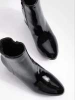 نیم‌بوت پاشنه مشکی پتنت Boohoo - Image 5