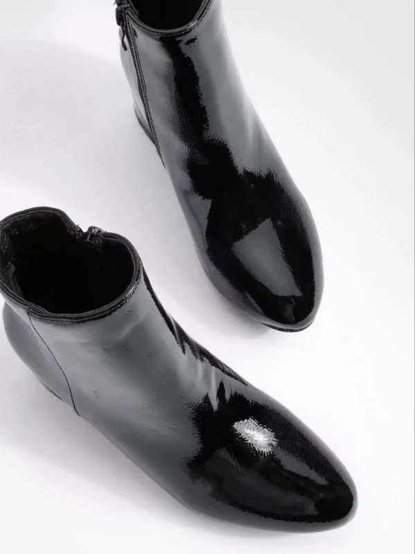 نیم‌بوت پاشنه مشکی پتنت Boohoo - Image 5