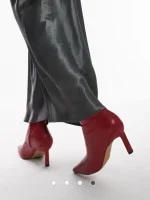 بوت زنانه ساق‌بلند قرمز نوک Topshop - Image 3