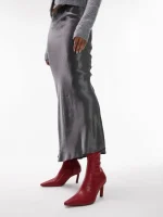 بوت زنانه ساق‌بلند قرمز نوک Topshop - Image 4