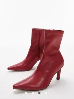 بوت زنانه ساق‌بلند قرمز نوک Topshop