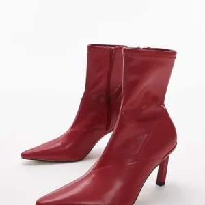 بوت زنانه ساق‌بلند قرمز نوک Topshop