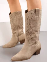 بوت کابوی قهوه ای کم رنگ - Image 2