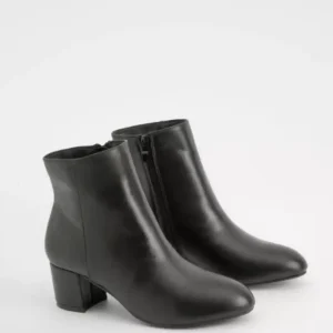 نیم بوت چرم پاشنه بلوکیboohoo