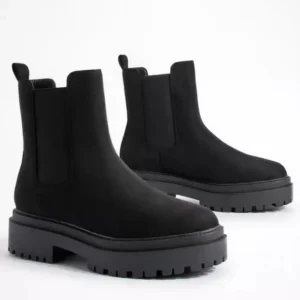 نیم بوت چلسی ضخیم مخملboohoo