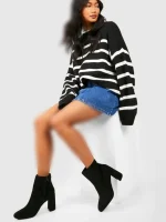 نیم بوت مخمل بلند گرد‌boohoo