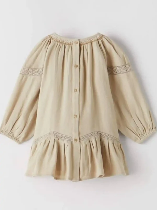 پیراهن یقه گلدوزی بچگانه ZARA - Image 2