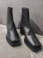 بوت چرمی مدل پنجه مربعی