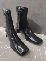 بوت چرمی نوک مربعی