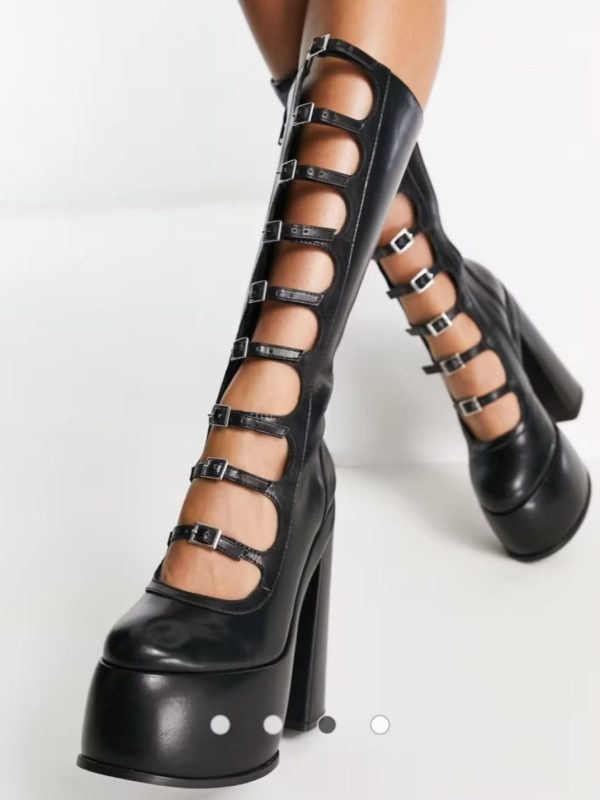 بوت زنانه بلند پلتفرم با بندی – ASOS - Image 4