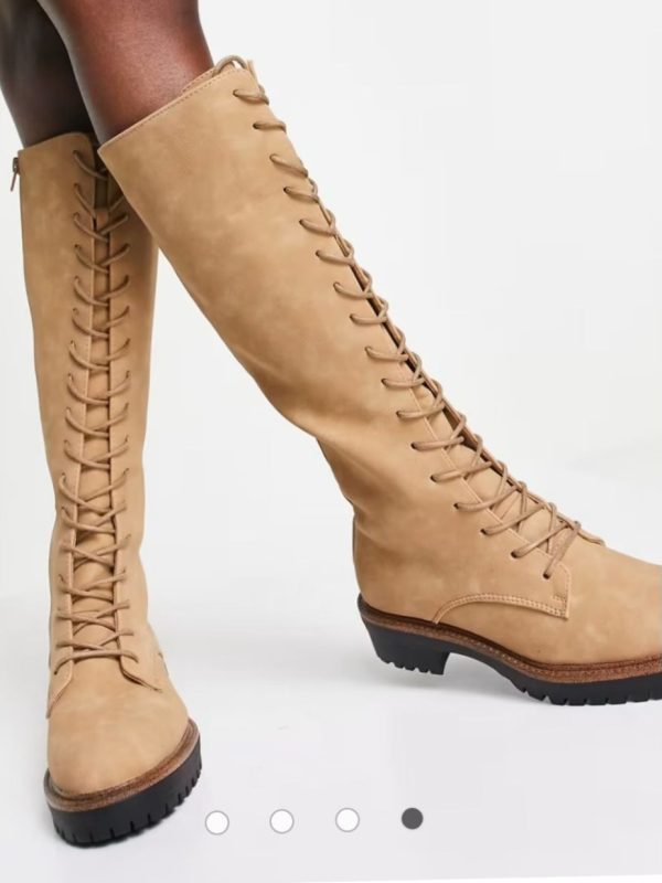 بوت وسترن زنانه بلند بنددار – ASOS - Image 3