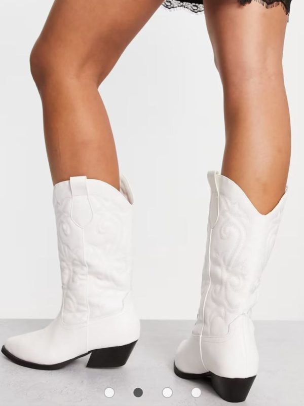 بوت وسترن زنانه تخت سفید –Asos - Image 4