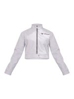 کاپشن چرم باکسی طوسی plt - Image 4