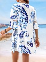 پیراهن یقه هفت توری طرح دار - Image 2