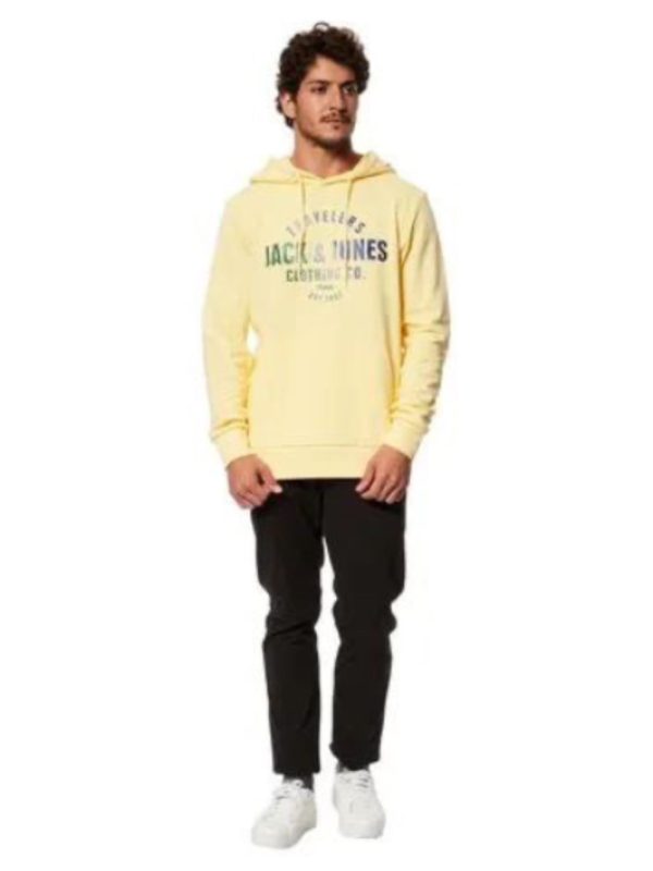 هودی زرد کلاه دار دو‌ نخ jack&jones - Image 5
