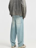 شلوار آبی کمرنگ اسکیتر pull&bear - Image 3