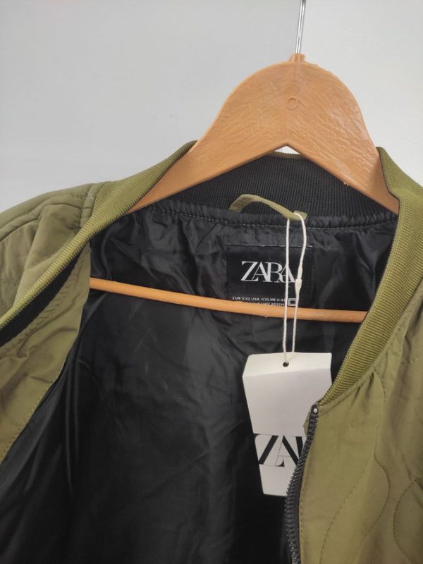 کاپشن مدل بمبِر سبز زیتونی ZARA - Image 3