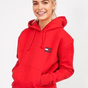 هودی کلاه دار قرمز TOMMY JEANS