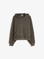 سویشرت کلاه دار سنگشور ذغالی Bershka