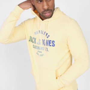 هودی زرد کلاه دار دو نخ jack&jones