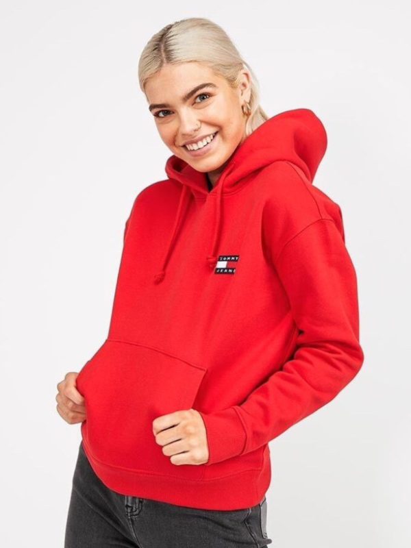 هودی کلاه دار قرمز TOMMY JEANS - Image 3