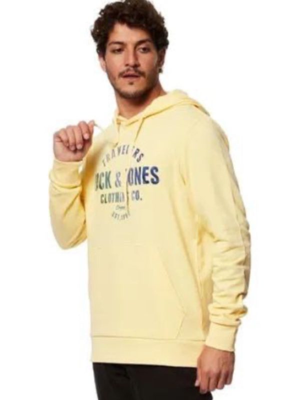 هودی زرد کلاه دار دو‌ نخ jack&jones - Image 4