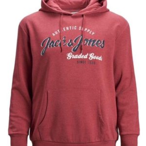 هودی زرشکی تینیجری طرح دار jack&jones