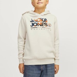 هودی کرمی بچگانه جلو نوشته Jack&jones