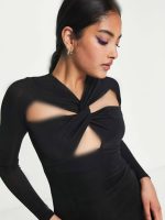 پیراهن کرپ کشی کبریتی یقه ضربدری asos - Image 2
