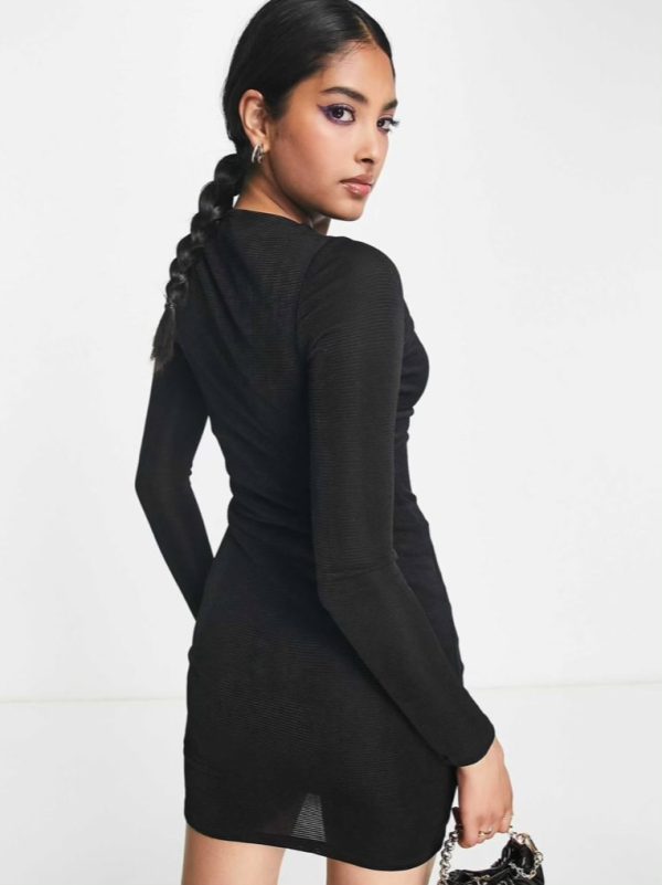پیراهن کرپ کشی کبریتی یقه ضربدری asos - Image 4