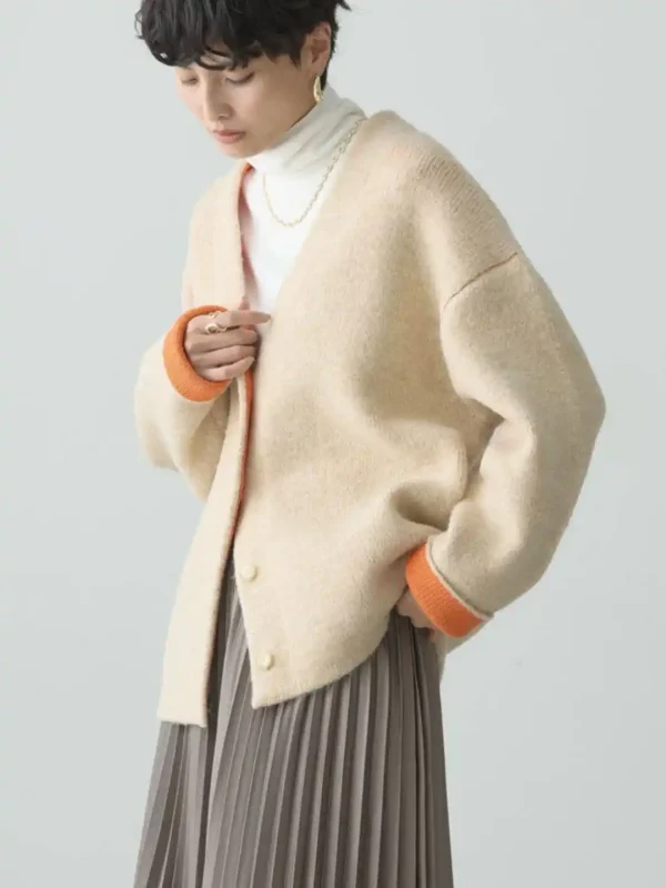 بافت کره ای کرم نوار نارنجی American holic - Image 3