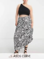 دامن زبرا کمربندی asos