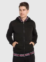 سویشرت تو کرکی کلاه دار مشکی jack&jones
