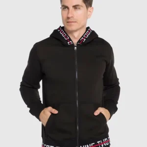 سویشرت تو کرکی کلاه دار مشکی jack&jones