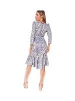 پیراهن کمر بندی گلدار دامن چین چین asos - Image 3