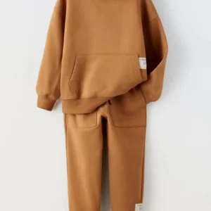 ست هودی اسلش خردلی بچگانه ZARA
