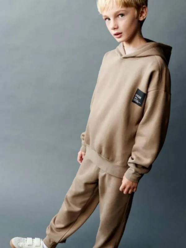 ست بچگانه هودی شلوار شکلاتی ZARA - Image 5