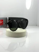 عینک ریبن فریم مشکی دسته نوک مدادی عدسی سبز - Image 2