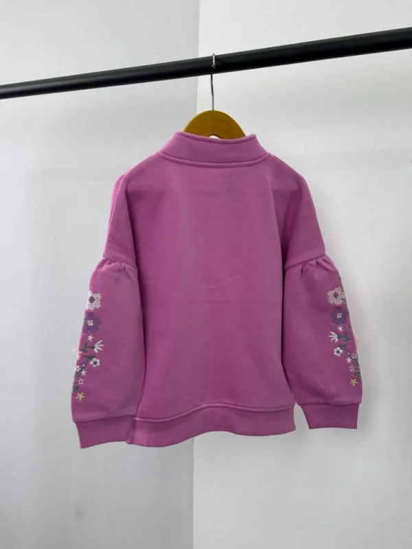 دورس نیم زیپ بچگانه آستین گلدوزی primark - Image 2