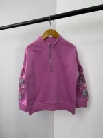دورس نیم زیپ بچگانه آستین گلدوزی primark