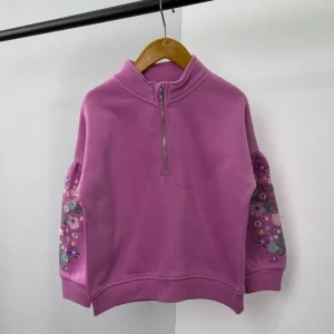 دورس نیم زیپ بچگانه آستین گلدوزی primark