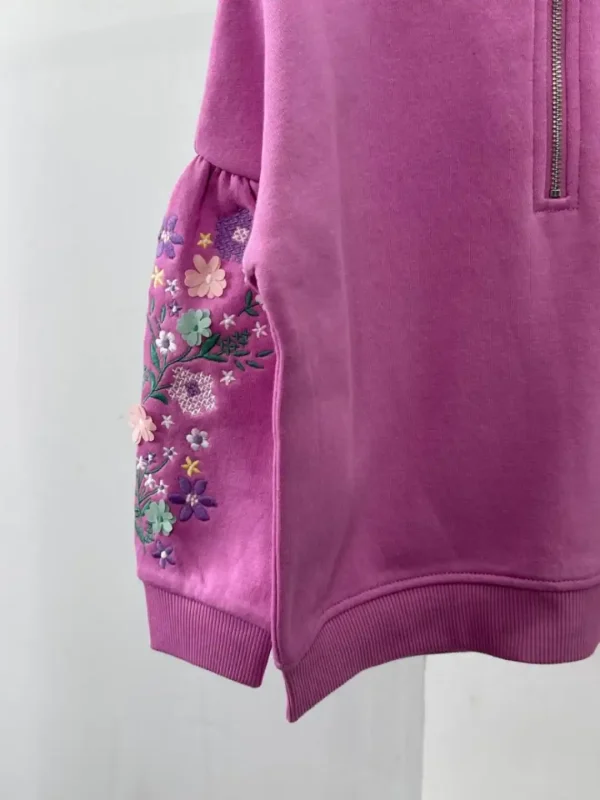 دورس نیم زیپ بچگانه آستین گلدوزی primark - Image 5