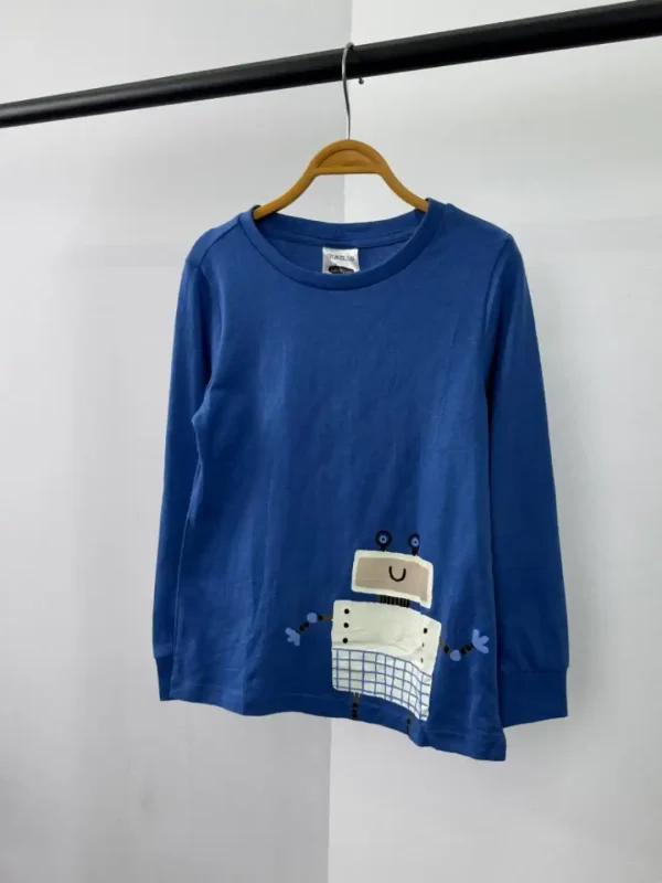 ست بچگانه آبی شلوار طرح دار ALDI - Image 2