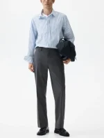 شلوار پارچه ای طوسی h&m - Image 5