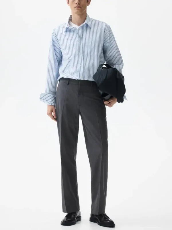 شلوار پارچه ای طوسی h&m - Image 5