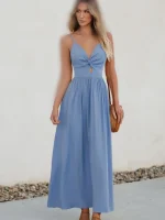 پیراهن ماکسی آبی کاپشه