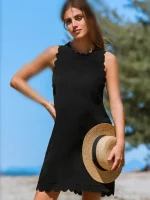 پیراهن یقه بلند مشکی کاپشه