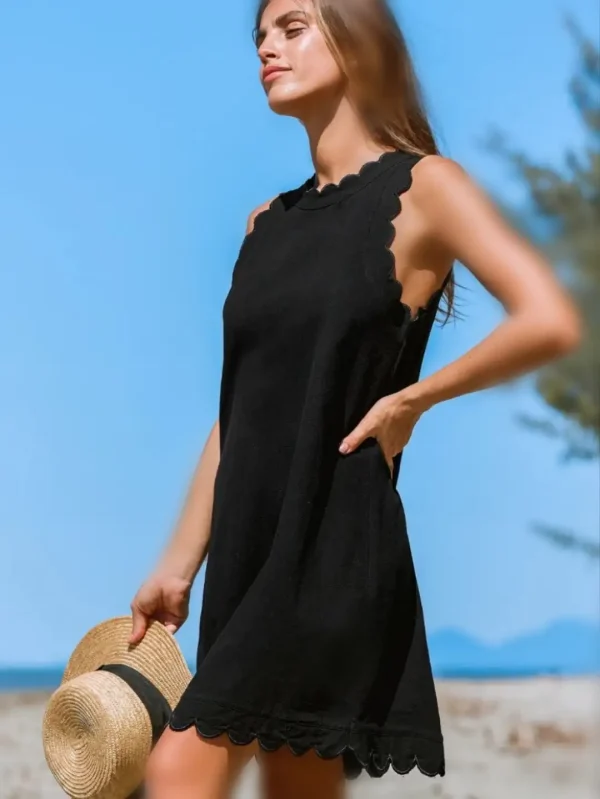 پیراهن یقه بلند مشکی کاپشه - Image 3